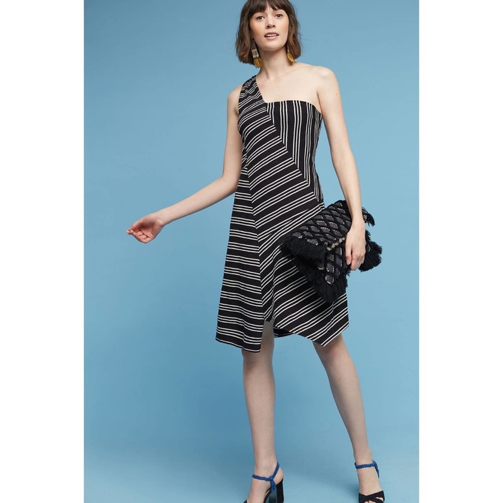 Anthropologie Maeve Moka Striped Dress XS